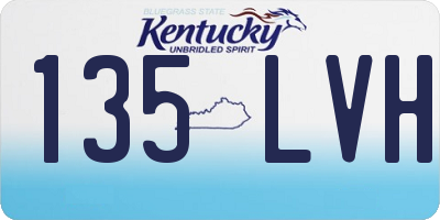KY license plate 135LVH