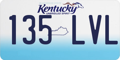 KY license plate 135LVL