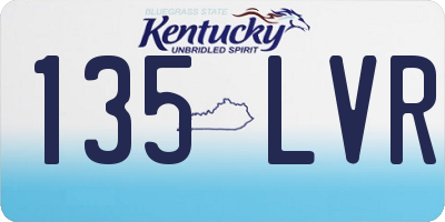 KY license plate 135LVR