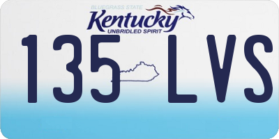 KY license plate 135LVS