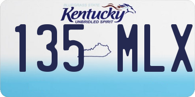 KY license plate 135MLX