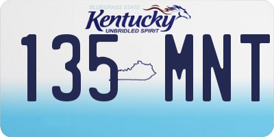 KY license plate 135MNT