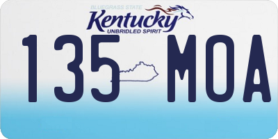 KY license plate 135MOA