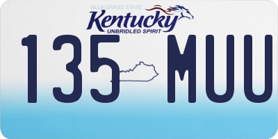 KY license plate 135MUU