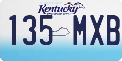 KY license plate 135MXB