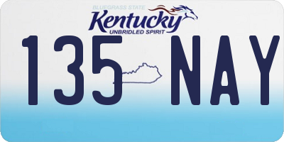 KY license plate 135NAY