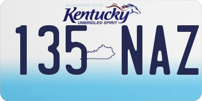 KY license plate 135NAZ