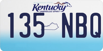 KY license plate 135NBQ