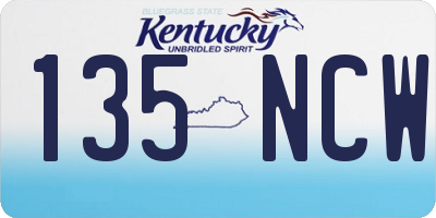KY license plate 135NCW