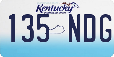 KY license plate 135NDG