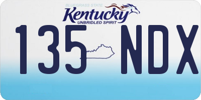 KY license plate 135NDX