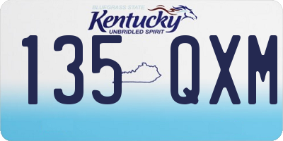 KY license plate 135QXM