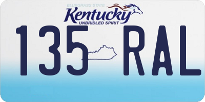 KY license plate 135RAL
