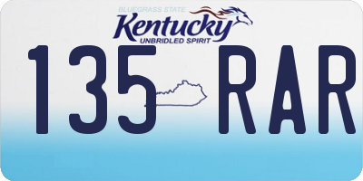 KY license plate 135RAR