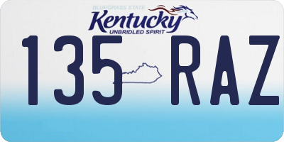 KY license plate 135RAZ