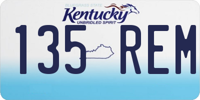 KY license plate 135REM