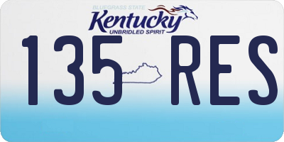 KY license plate 135RES