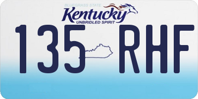 KY license plate 135RHF