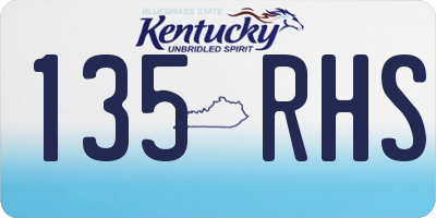 KY license plate 135RHS