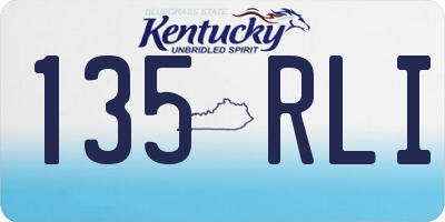 KY license plate 135RLI