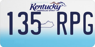 KY license plate 135RPG