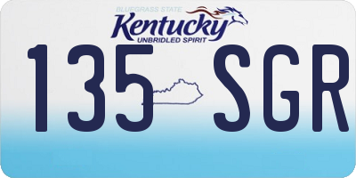 KY license plate 135SGR