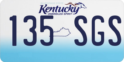 KY license plate 135SGS