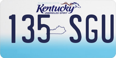 KY license plate 135SGU