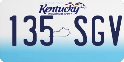 KY license plate 135SGV