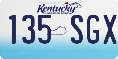 KY license plate 135SGX