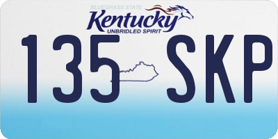 KY license plate 135SKP