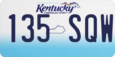 KY license plate 135SQW