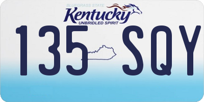 KY license plate 135SQY