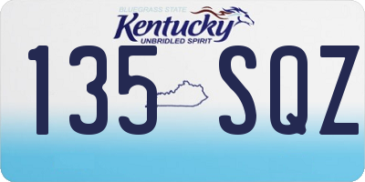 KY license plate 135SQZ