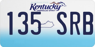 KY license plate 135SRB
