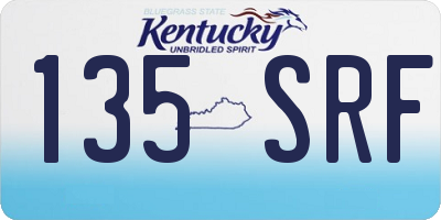 KY license plate 135SRF