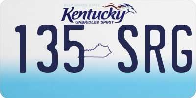 KY license plate 135SRG