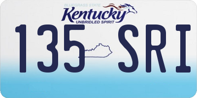 KY license plate 135SRI