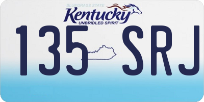 KY license plate 135SRJ