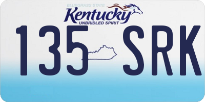 KY license plate 135SRK