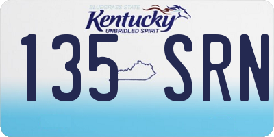 KY license plate 135SRN