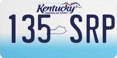 KY license plate 135SRP