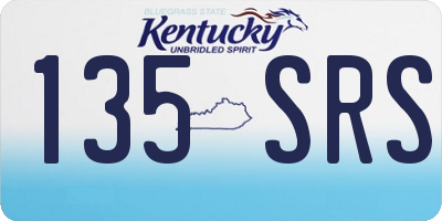 KY license plate 135SRS