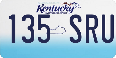 KY license plate 135SRU
