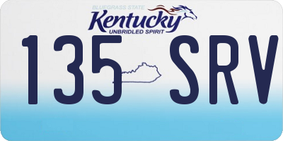 KY license plate 135SRV