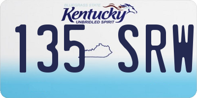 KY license plate 135SRW