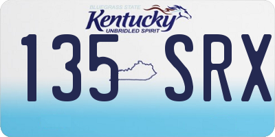 KY license plate 135SRX