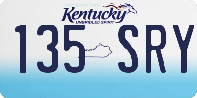 KY license plate 135SRY
