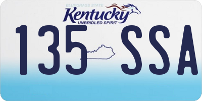 KY license plate 135SSA