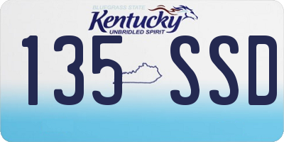 KY license plate 135SSD